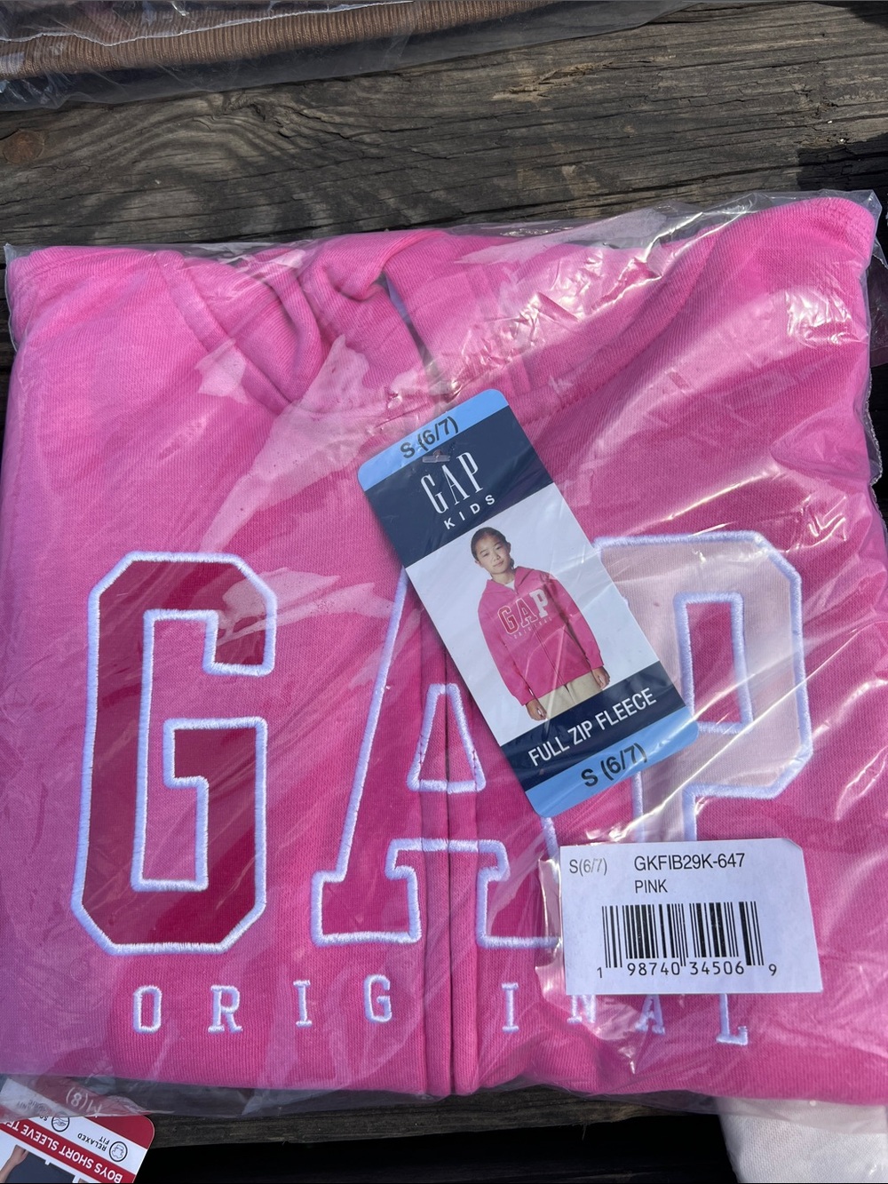 GAP Kids Full-Zip Fleece Hoodie - Bright Pink